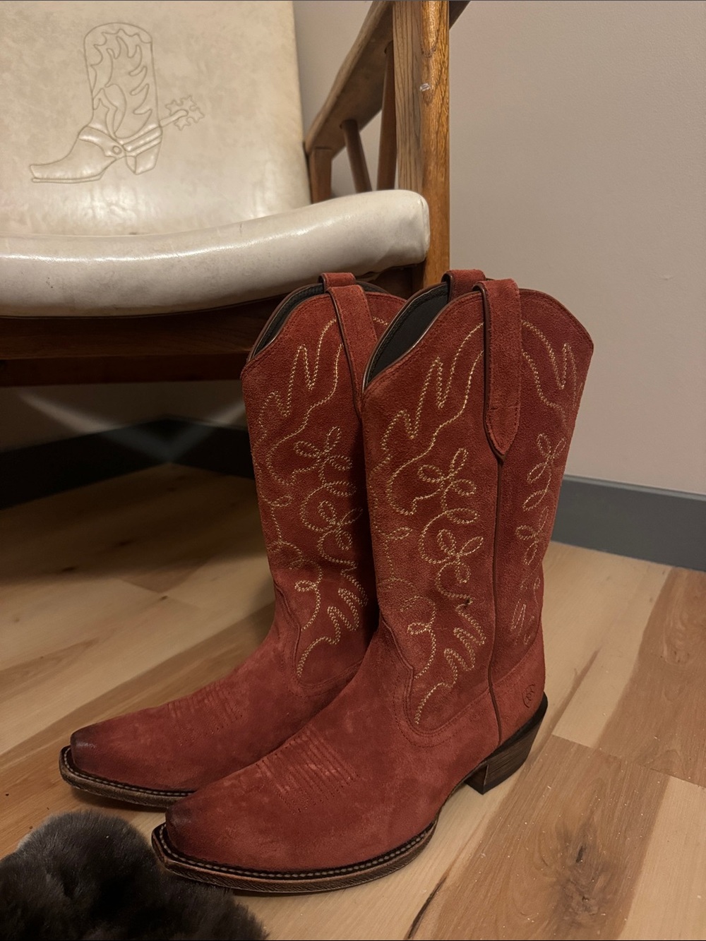 Ariat Rust Suede Western Heeled Boots